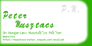 peter musztacs business card